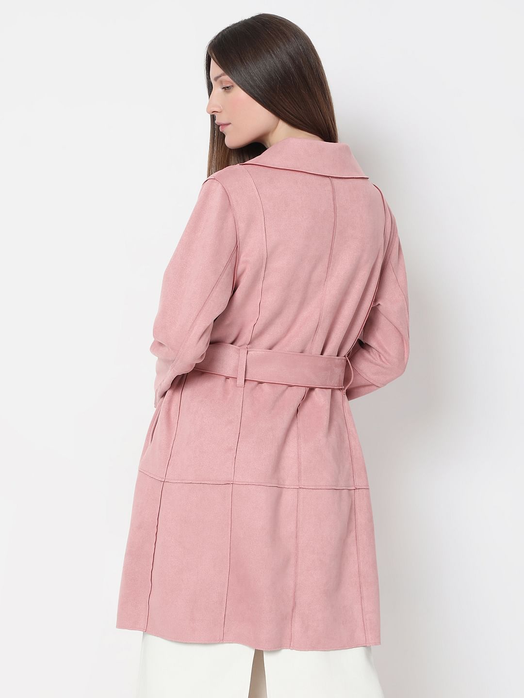 Pink Suede Long Coat