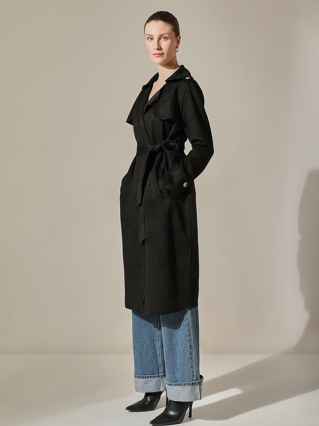 Black Long Suede Coat