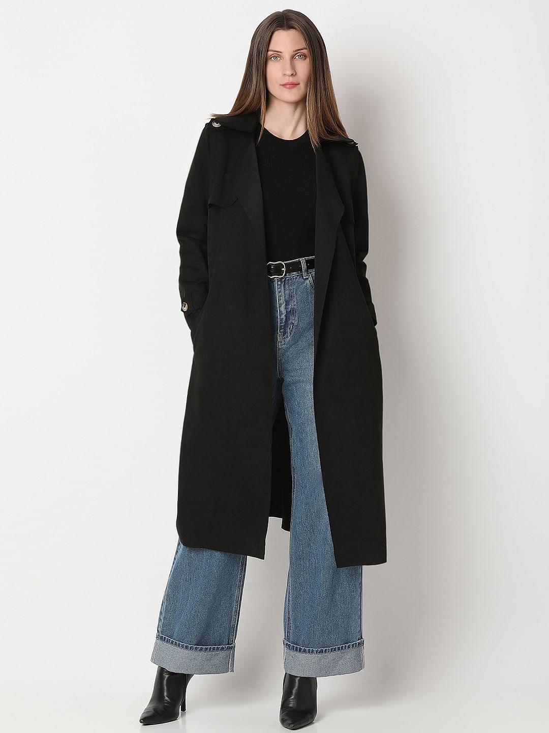 Black Long Suede Coat