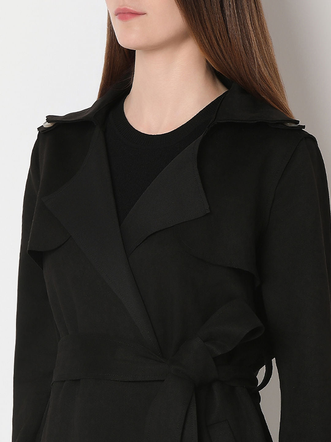 Black Long Suede Coat