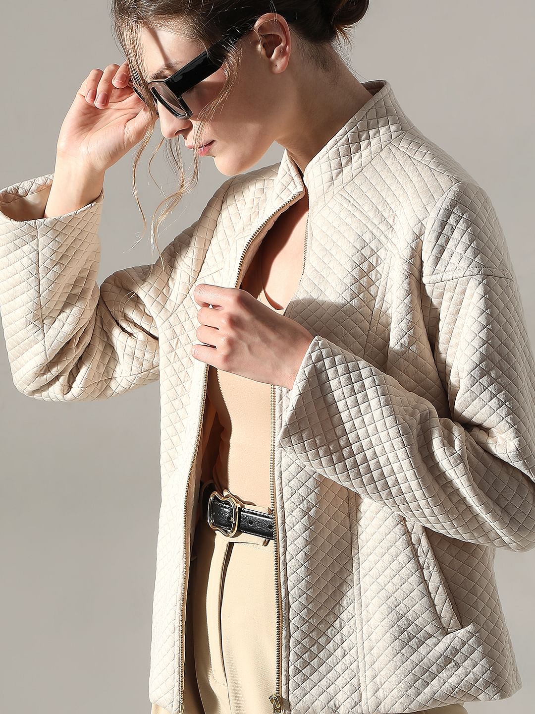 Beige Quilted Jacket