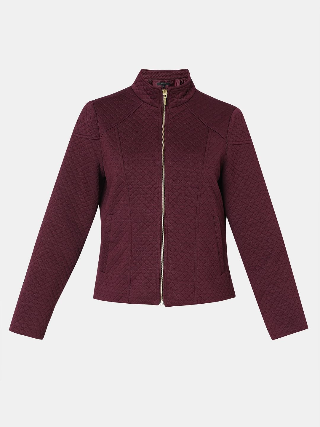 Maroon Quilted Jacket