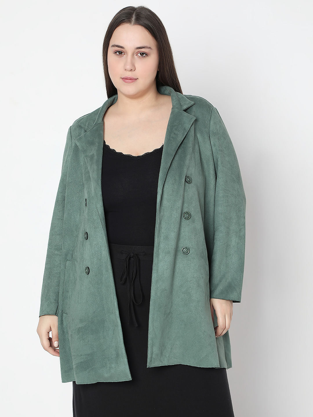 Curve Green Suede Jacket