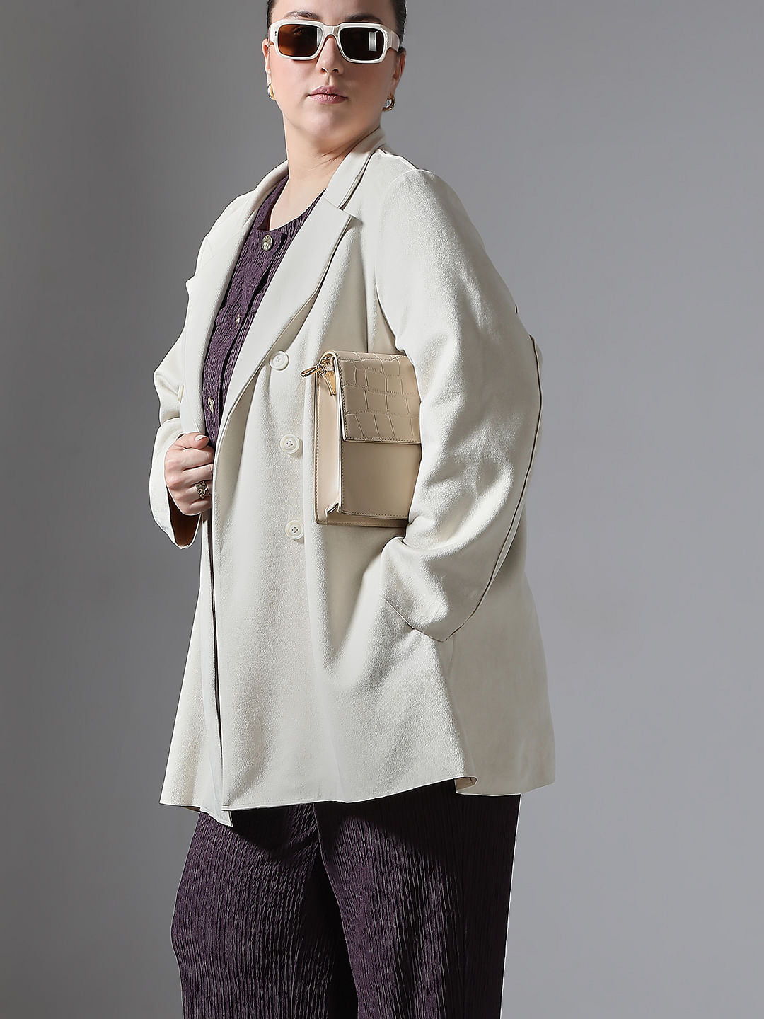 Curve Off-White Suede Jacket