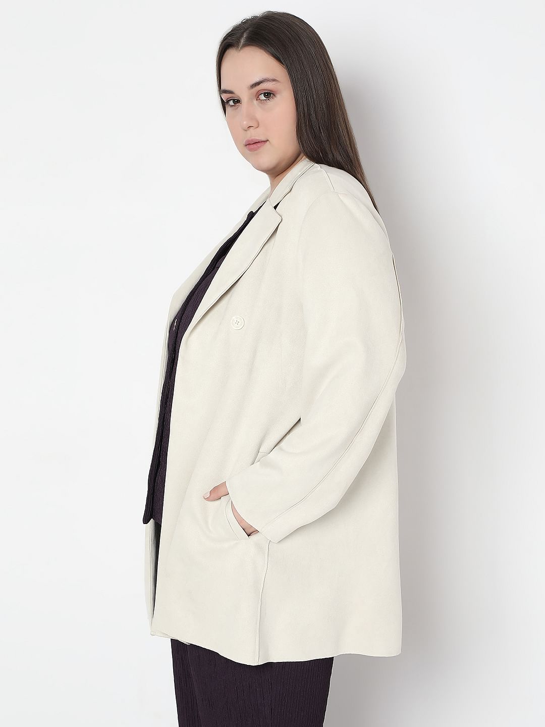 Curve Off-White Suede Jacket