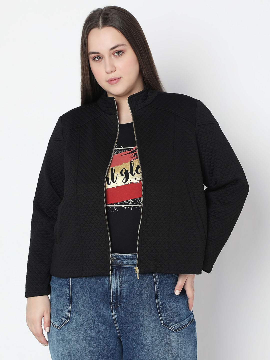 Curve Black Quilted Jacket