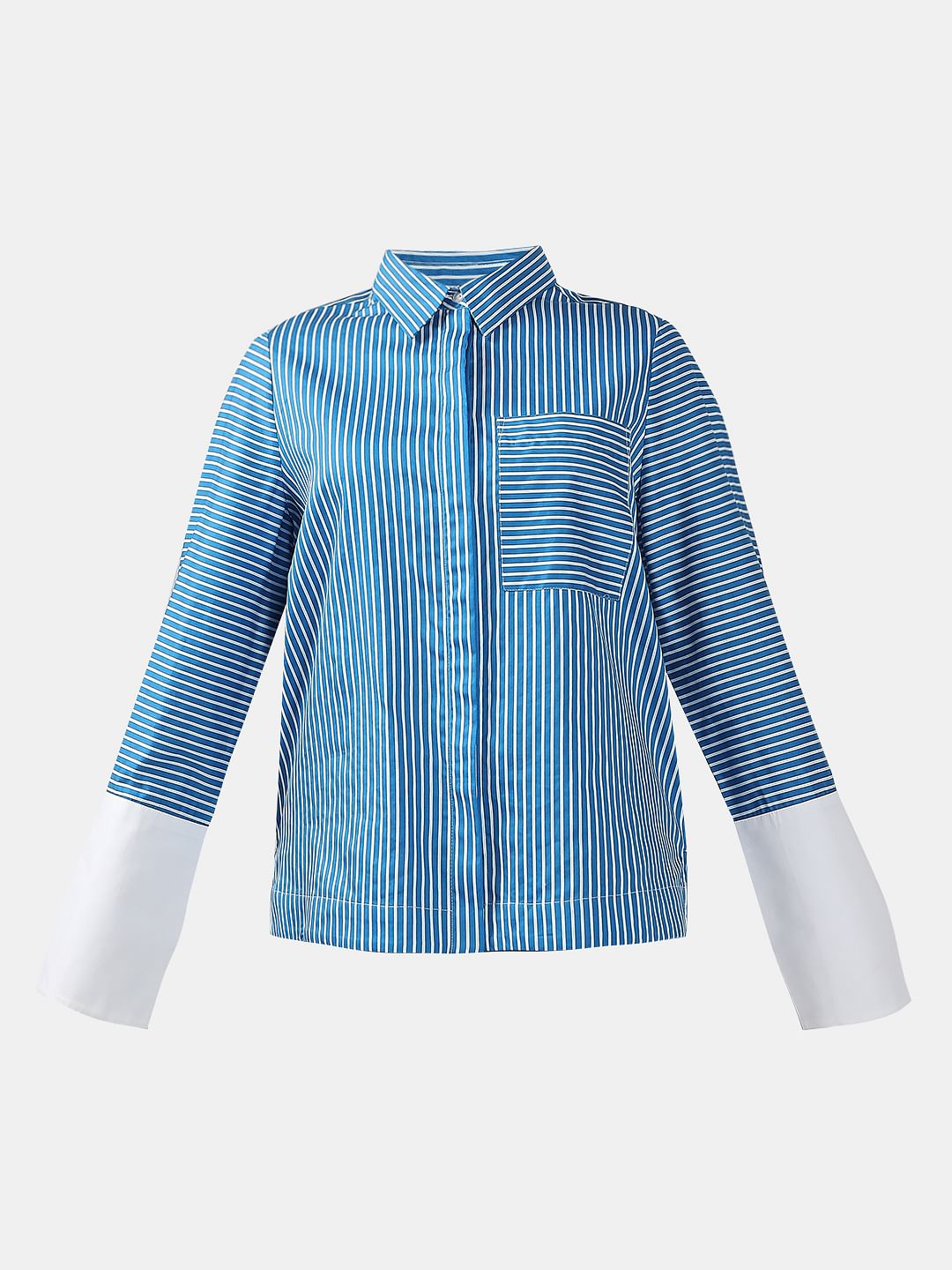 Blue Striped Cotton Shirt