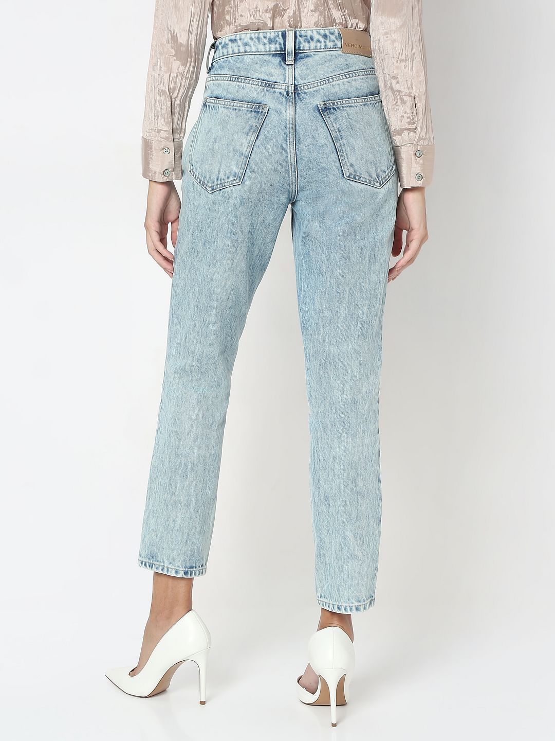 Light Blue Rhinestone Embellished Jeans