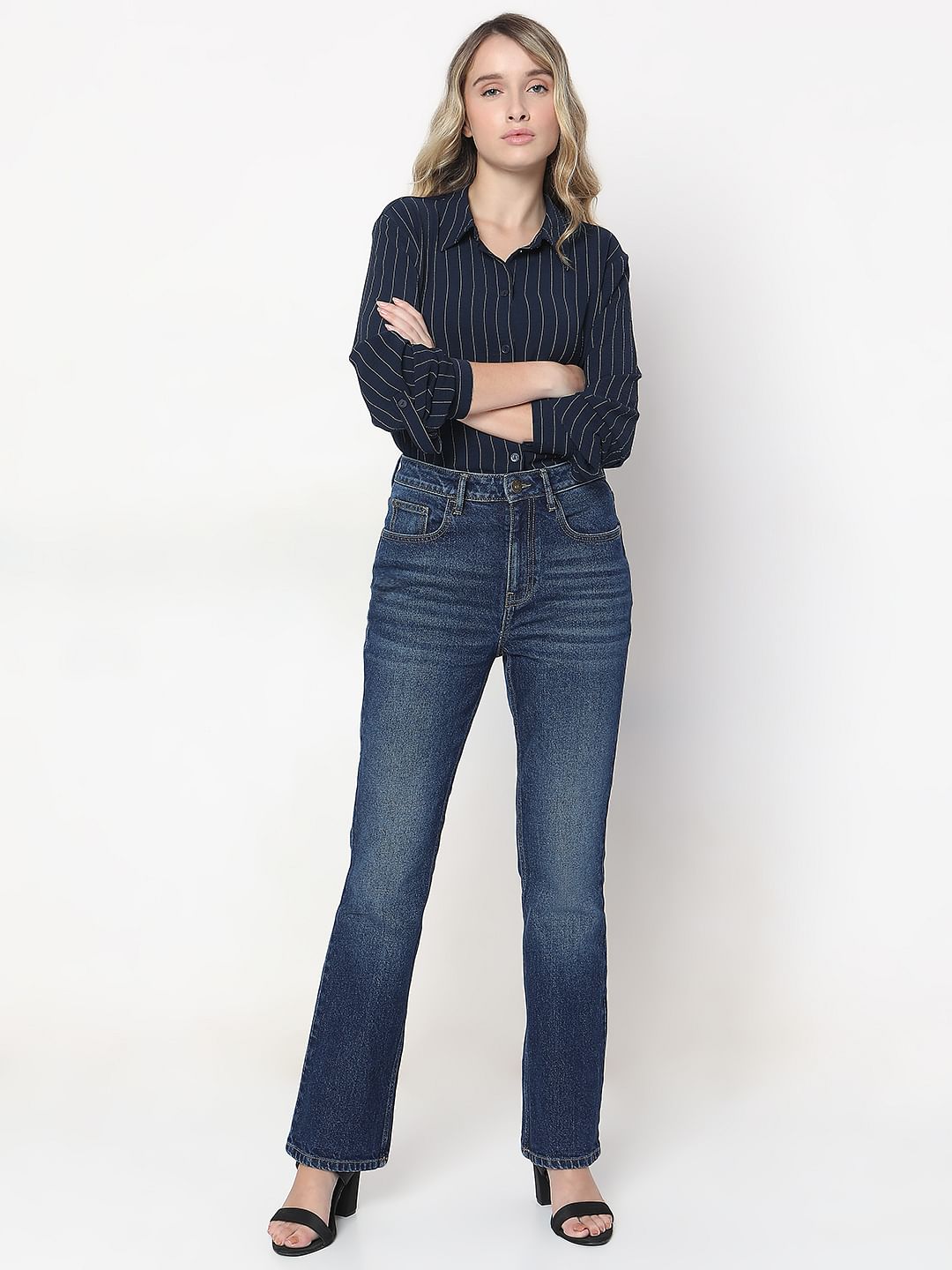 Blue Bootcut Jeans