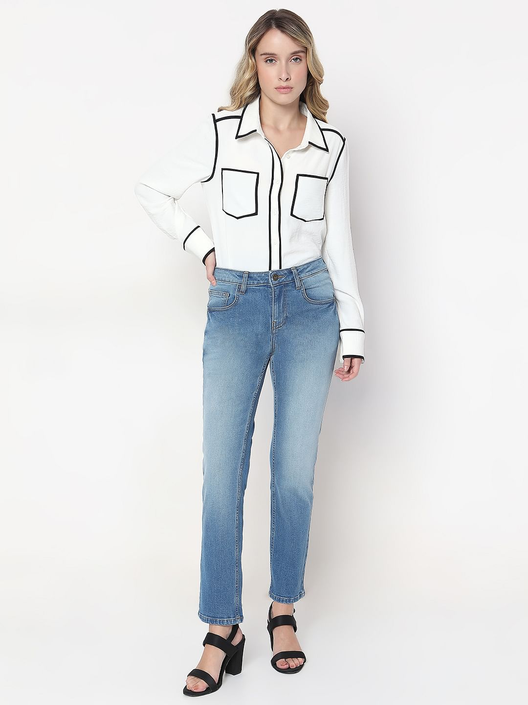 Light Blue Straight Fit Jeans