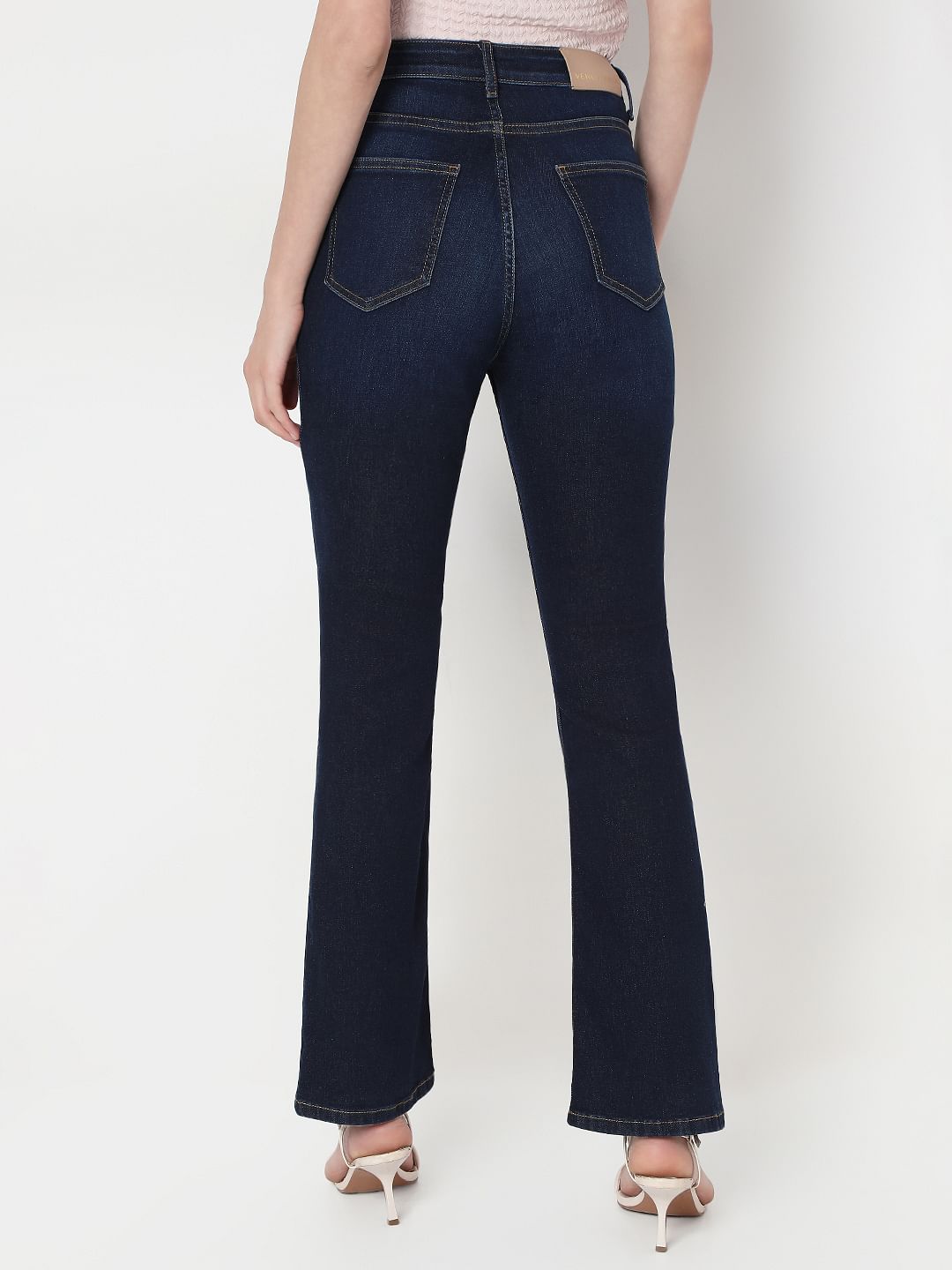 Dark Blue High Rise Bootcut Jeans