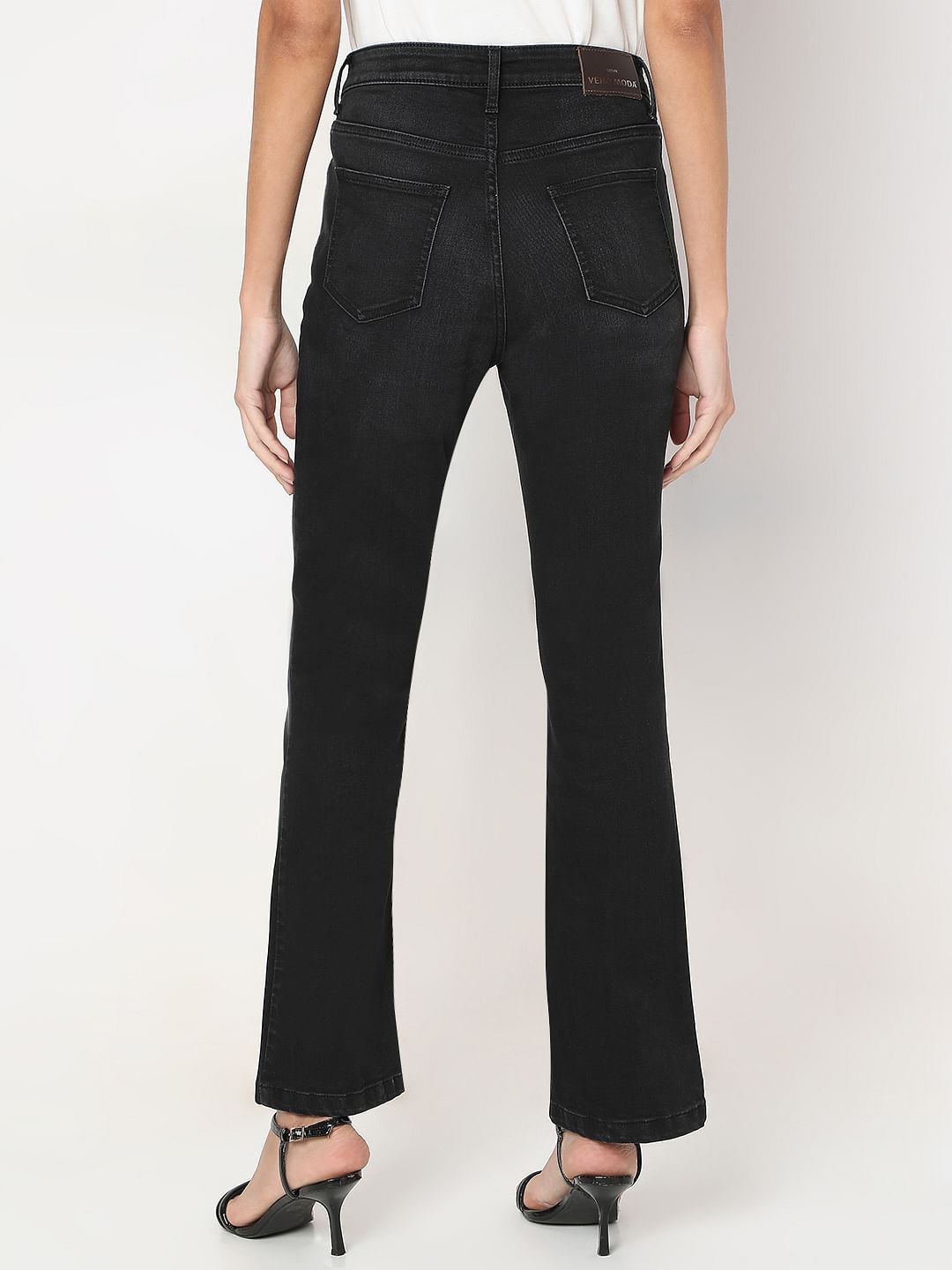 Black High Rise Bootcut Jeans