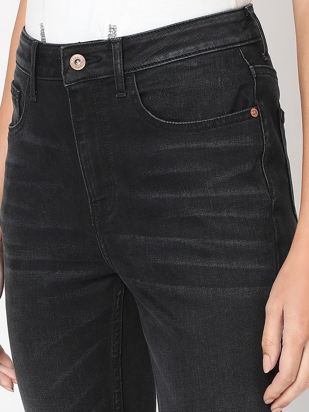 Black High Rise Bootcut Jeans