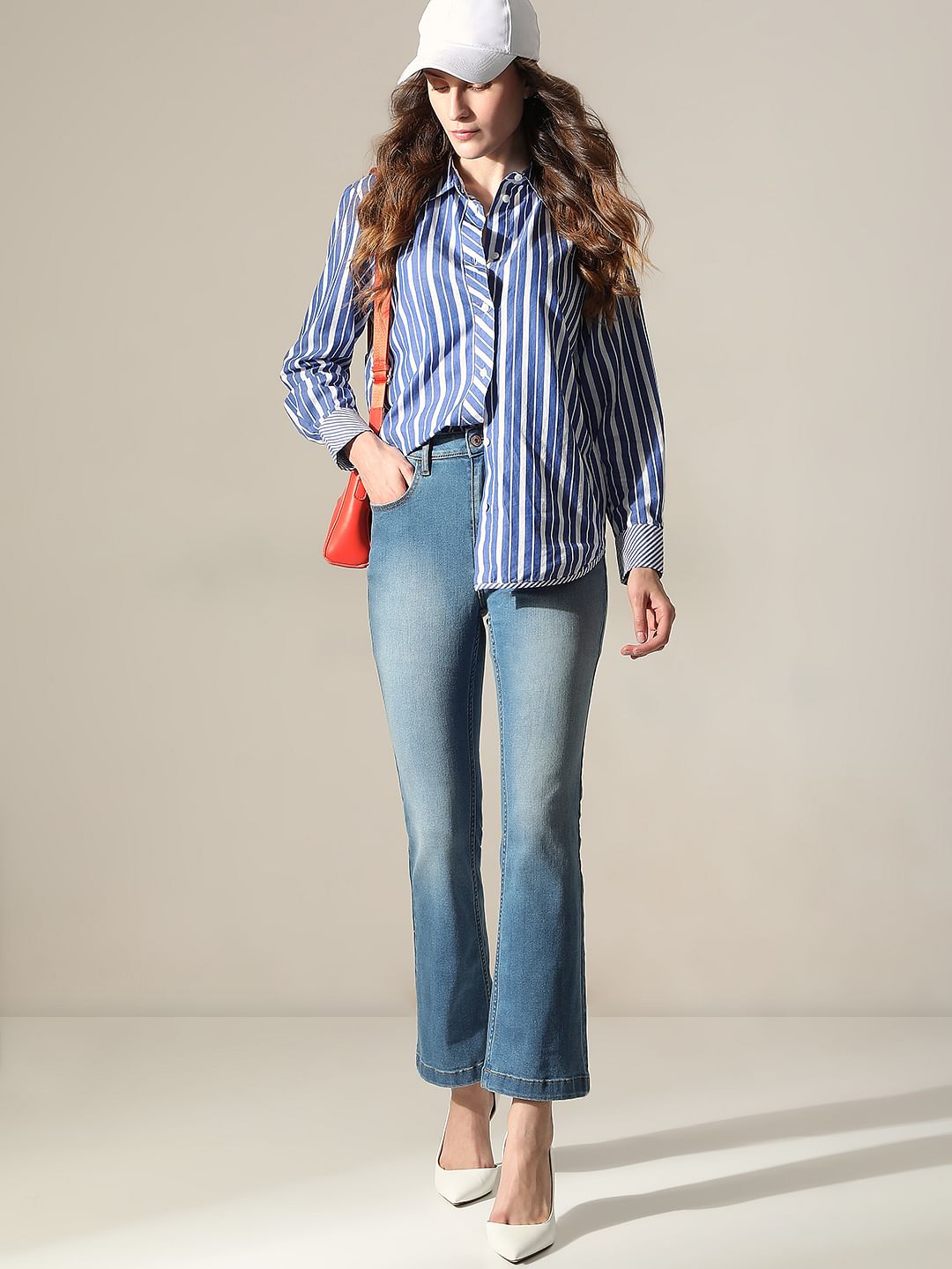 Blue High Rise Bootcut Jeans