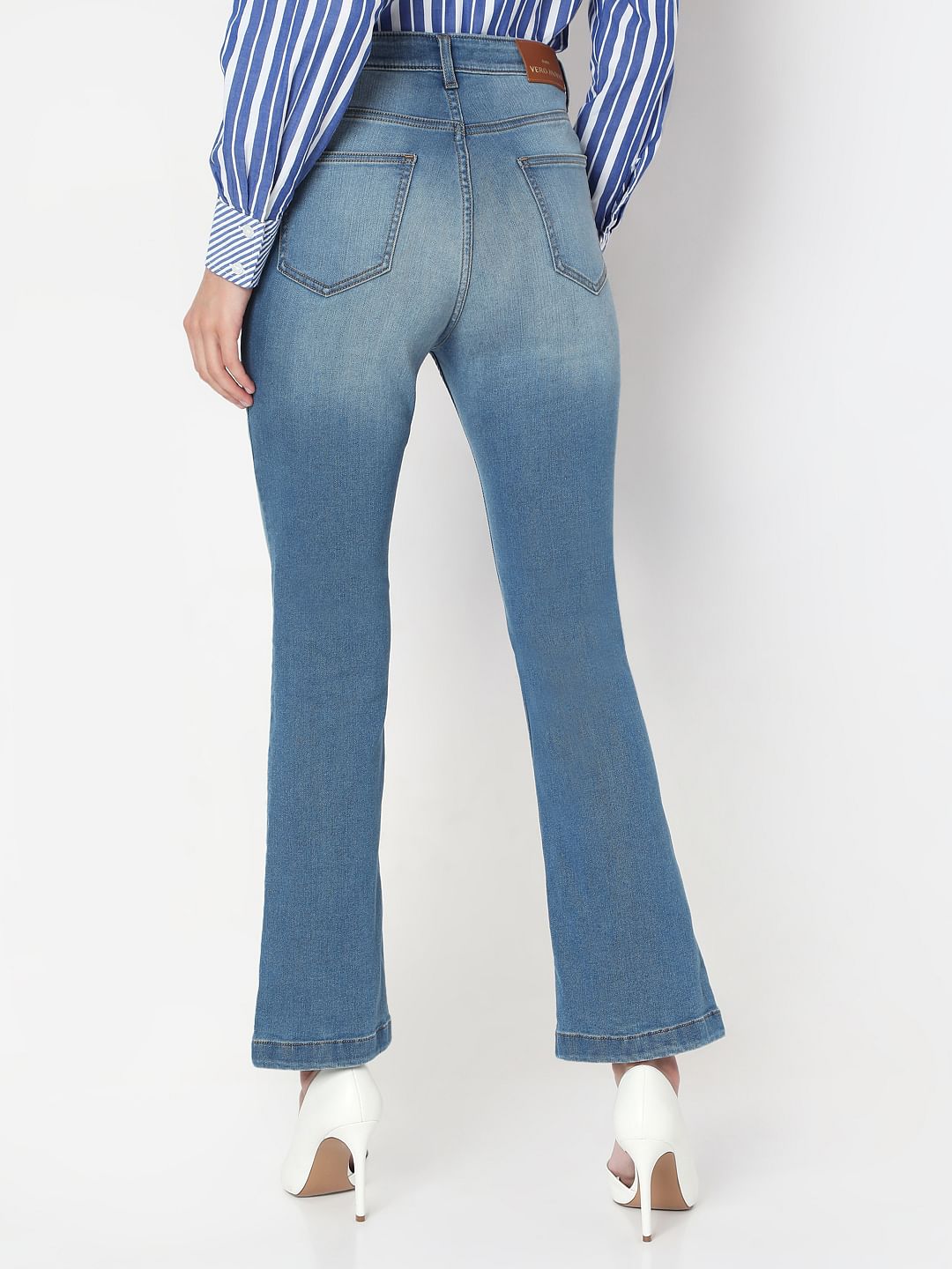 Blue High Rise Bootcut Jeans