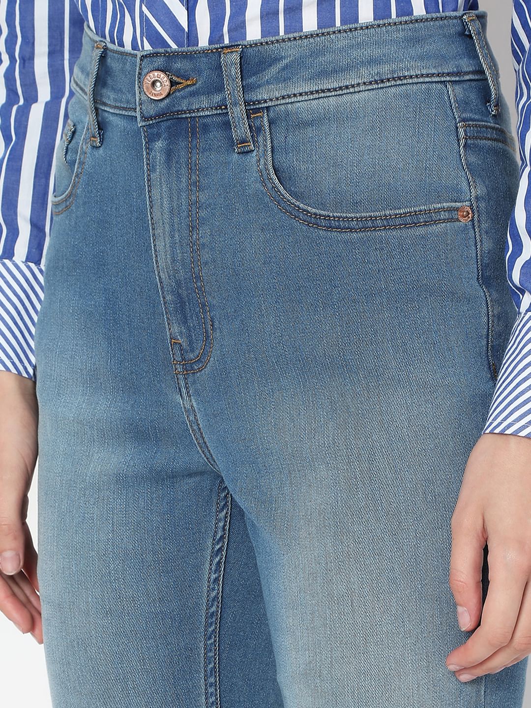 Blue High Rise Bootcut Jeans