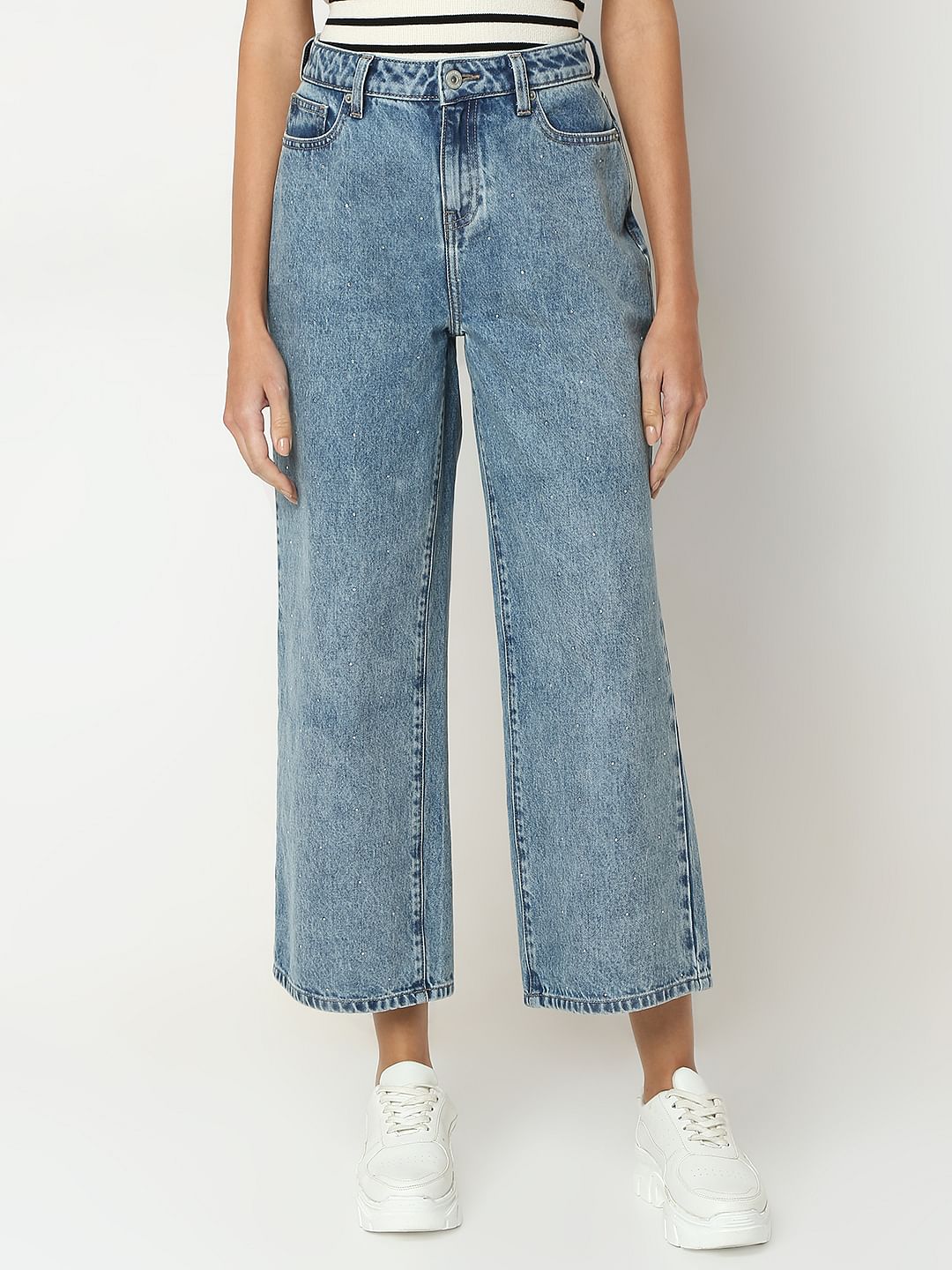 Blue Wide Leg Jeans