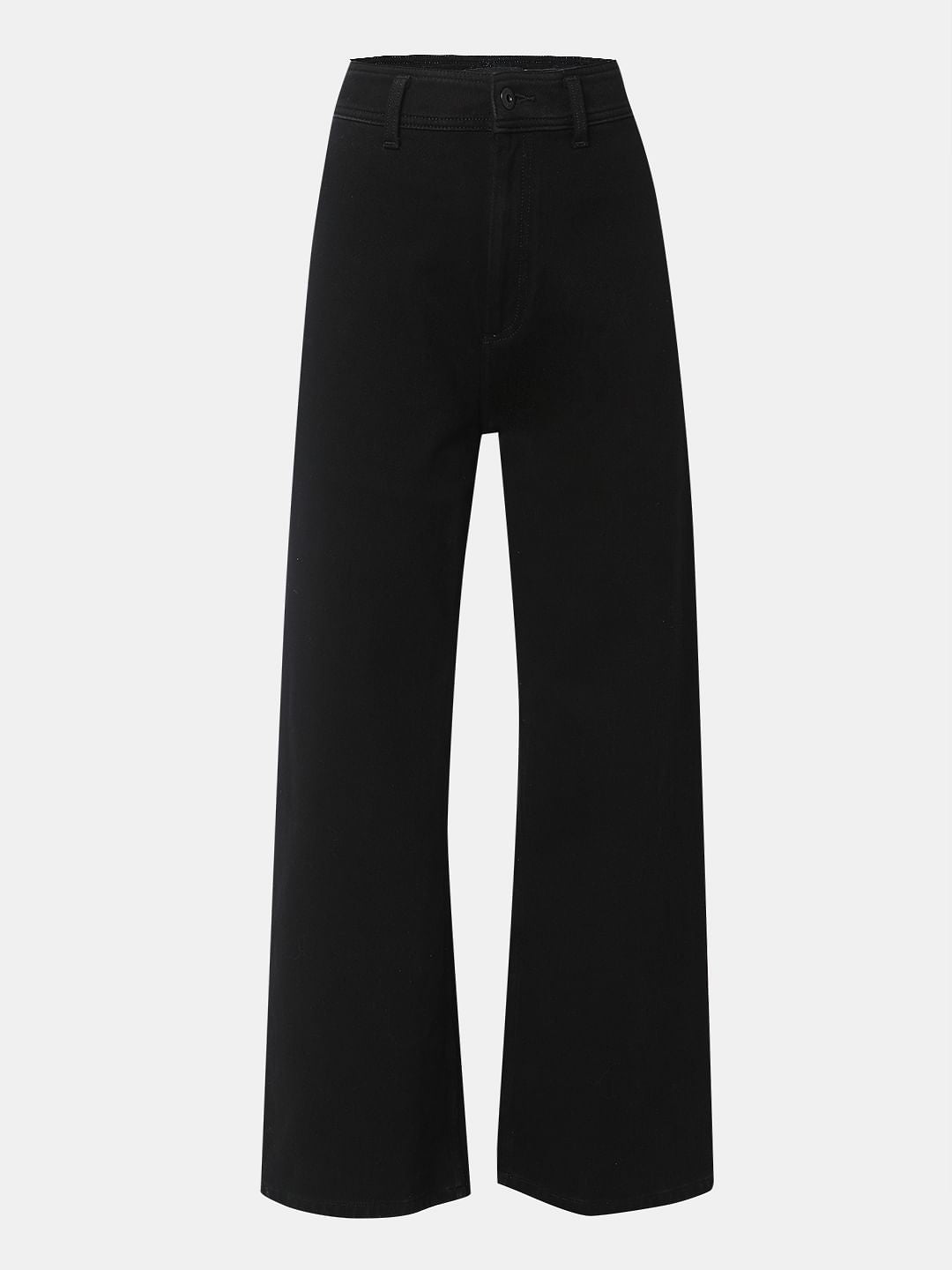 Black High Rise Wide Leg Jeans