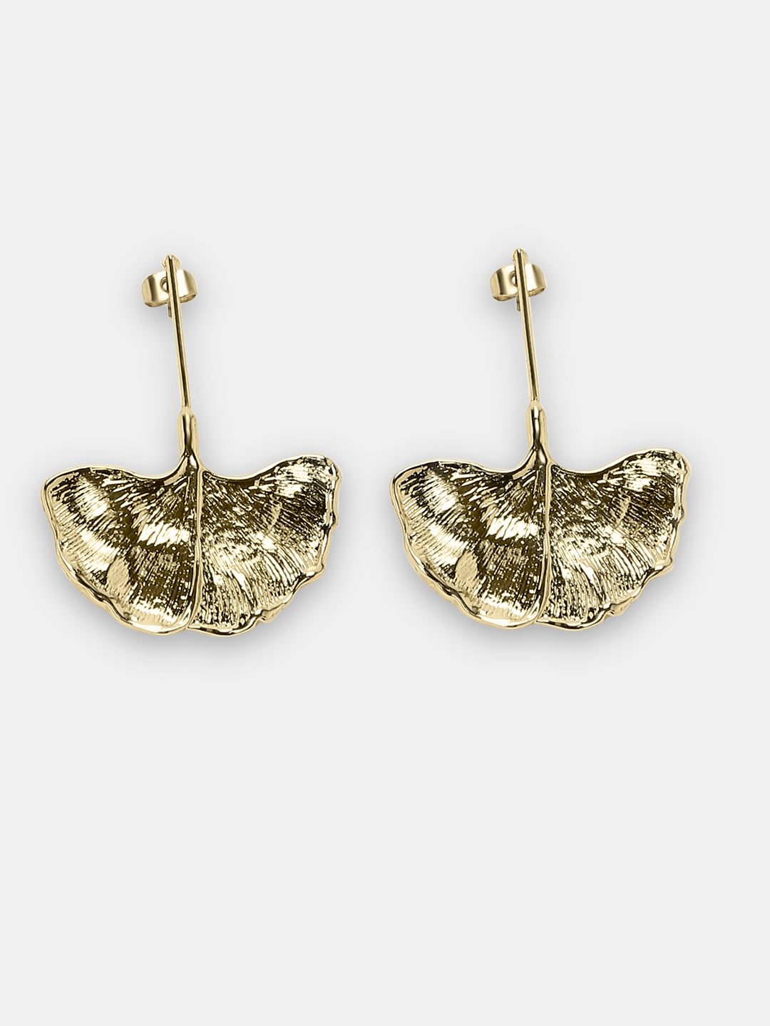 Vero Mida Golden Beaten Dandelion Earrings