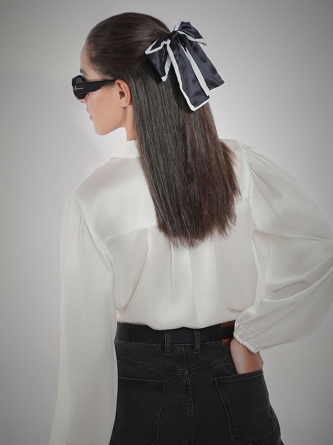 Black Bow Scrunchy