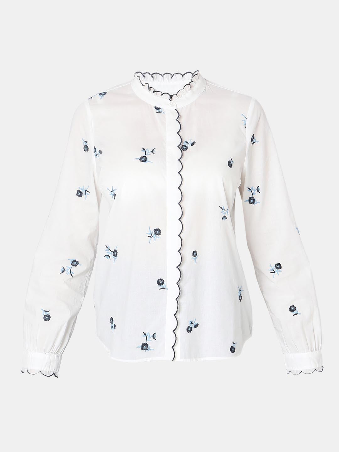 Vero Moda White Printed Cotton Shirt