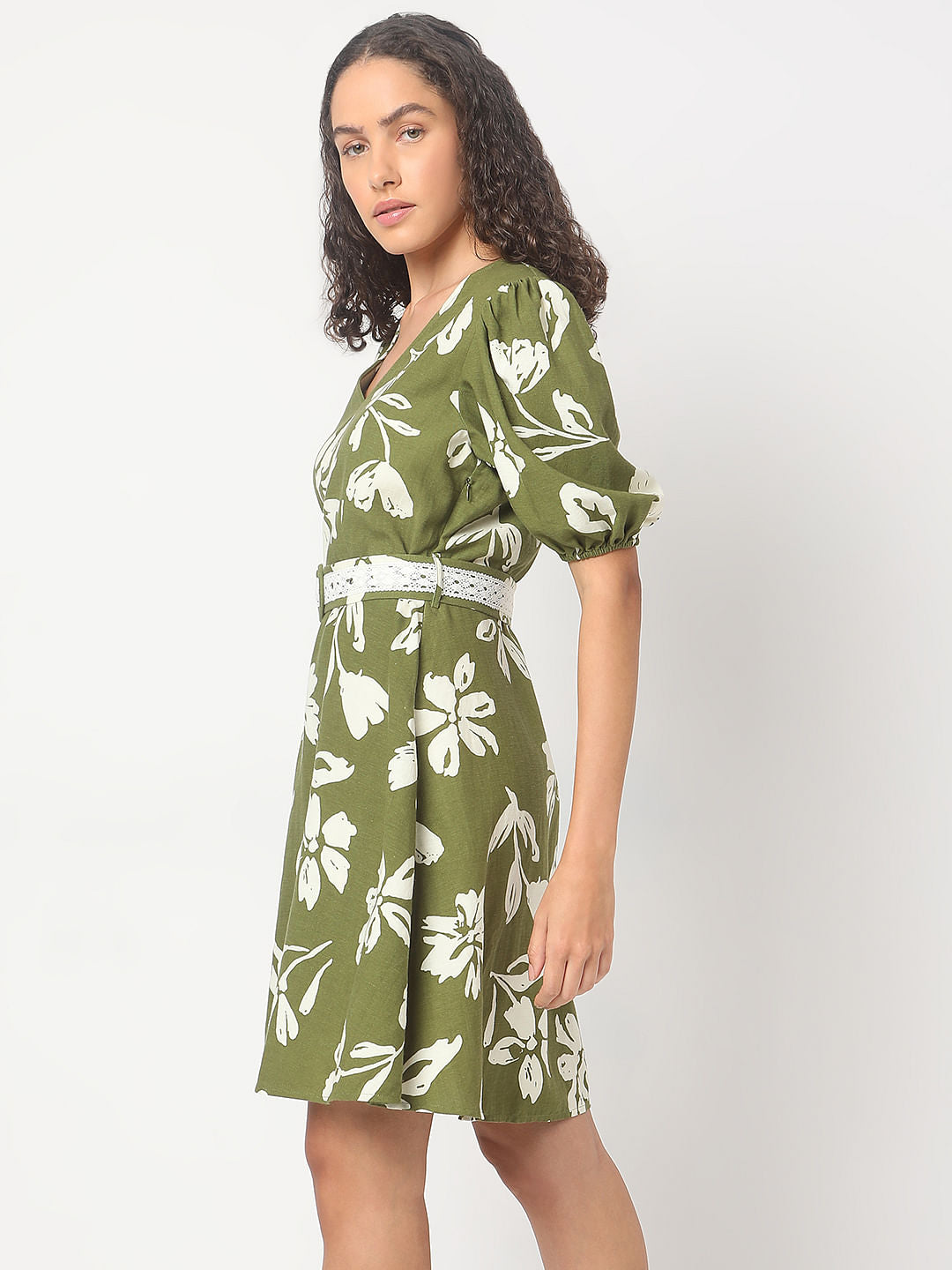 Sage Green Floral Print Dress