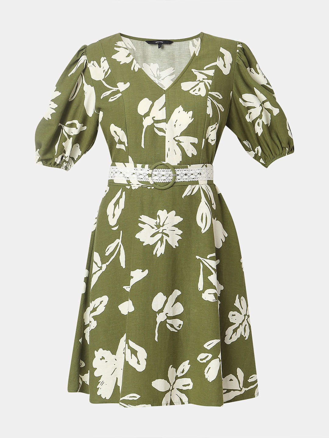Sage Green Floral Print Dress