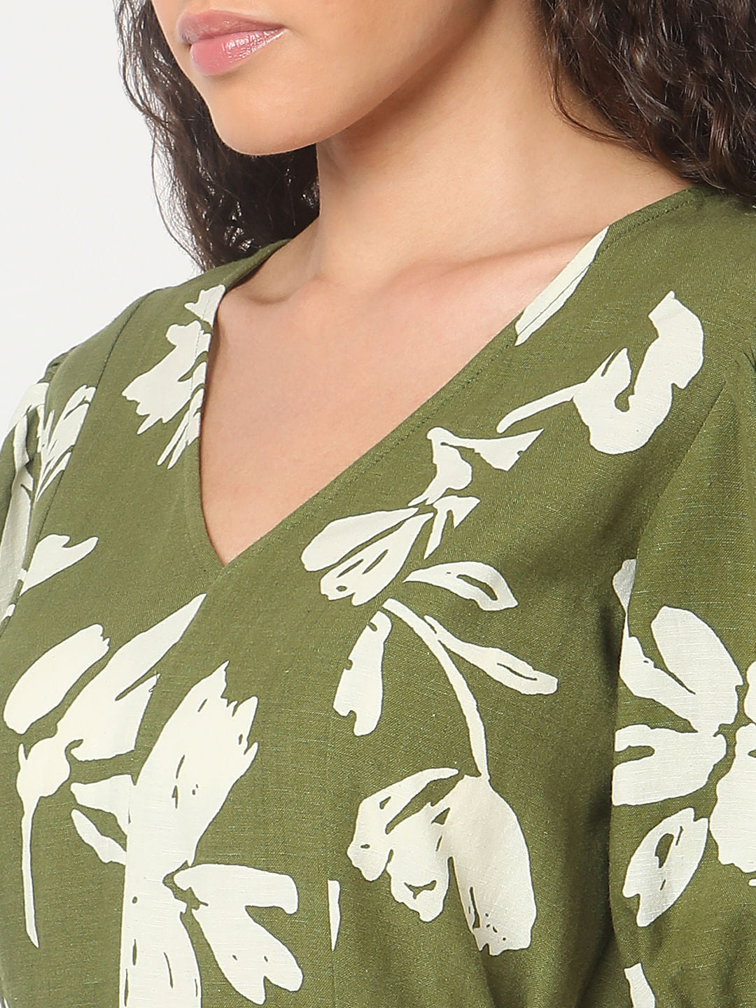 Sage Green Floral Print Dress