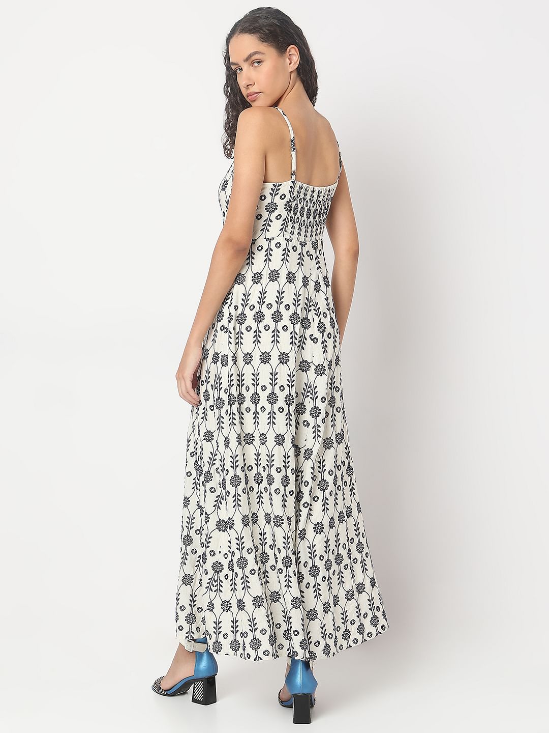 Off-White Embroidered Maxi Dress