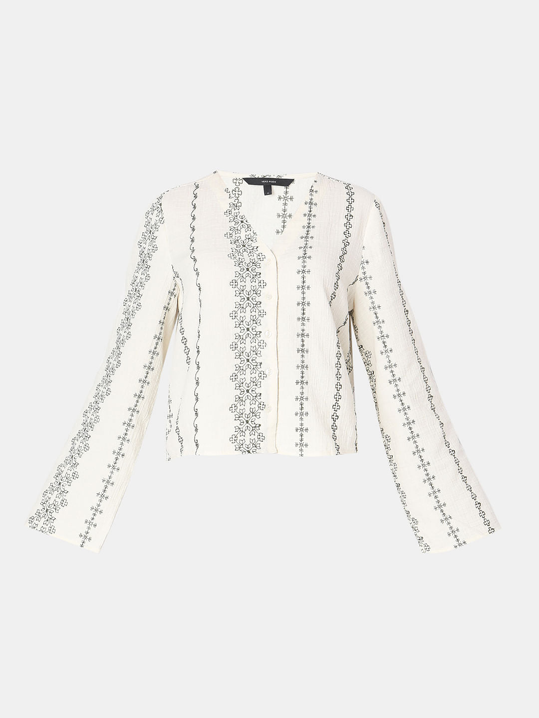 Off-White Printed Co-Ord Set Top