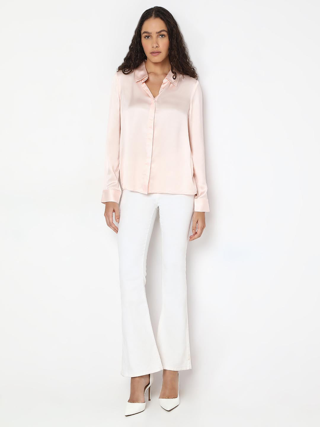 Vero Moda Light Pink Full Sleeves Shirt