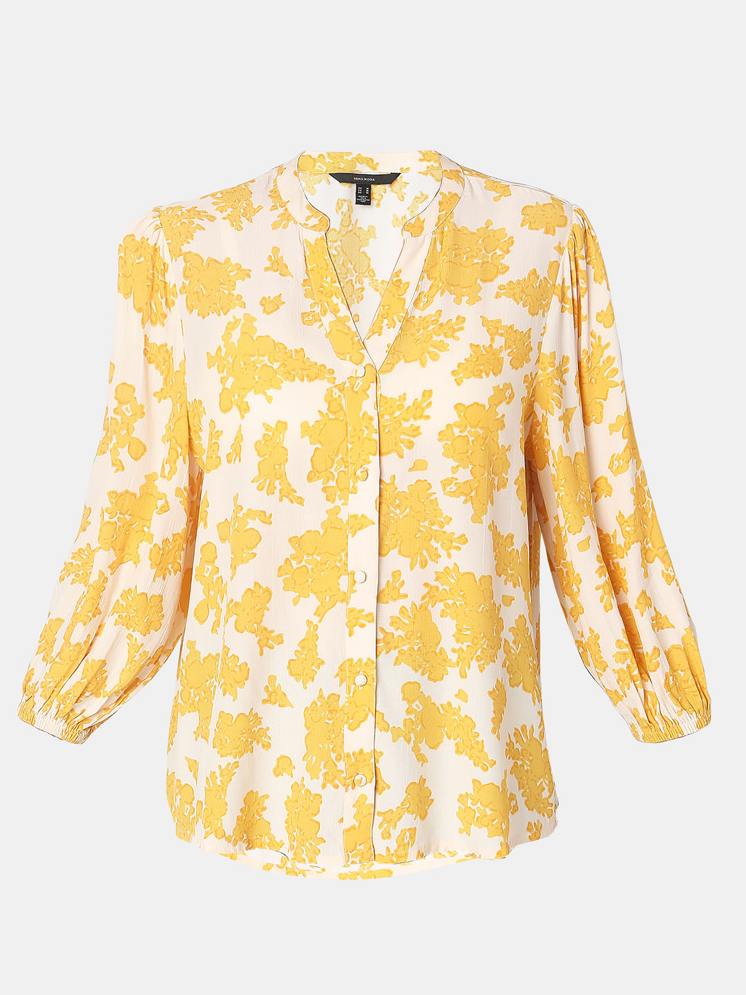 Yellow Floral Print Top