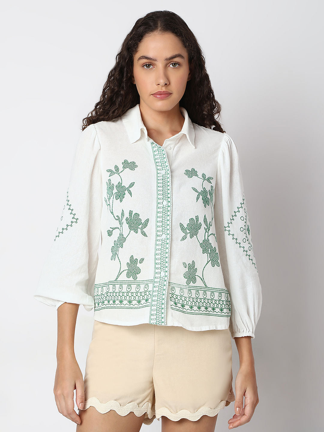 White Printed Shirt