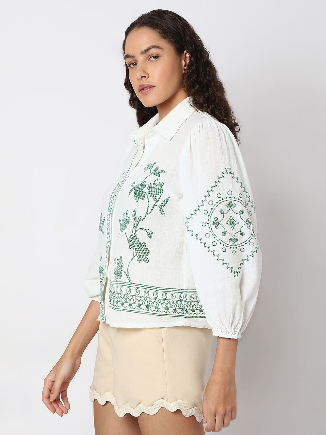 White Printed Shirt