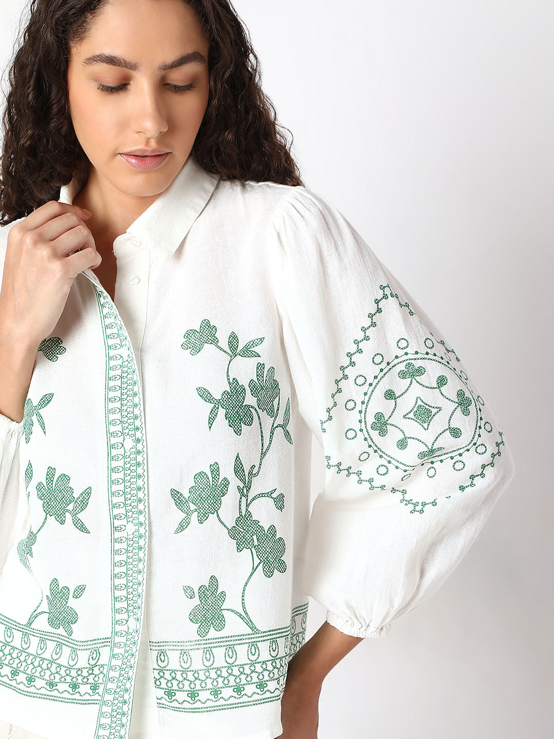 White Printed Shirt