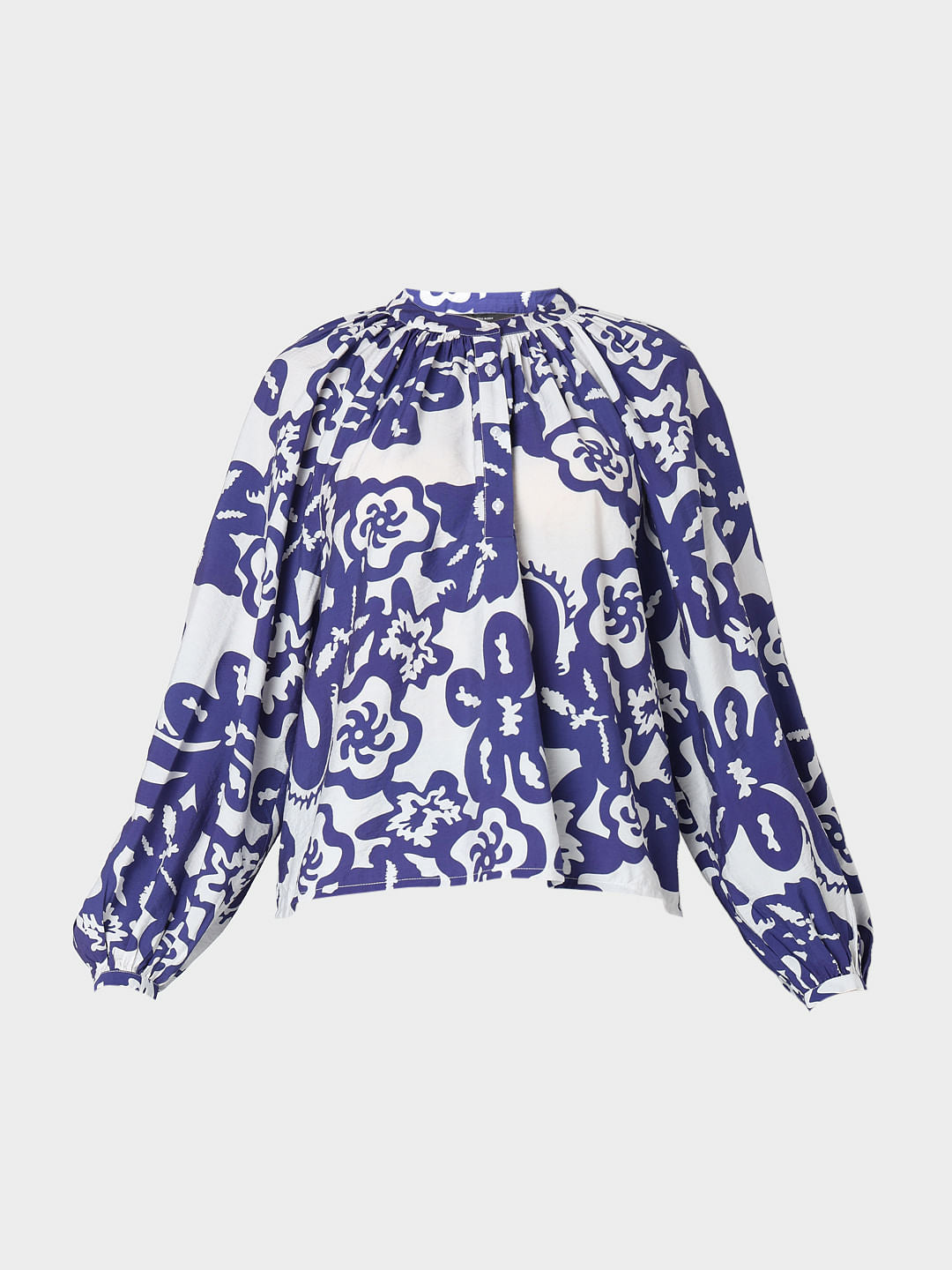 Navy Blue Printed Top