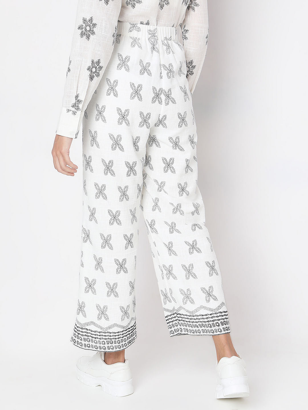 White Linen Wide Leg Pants