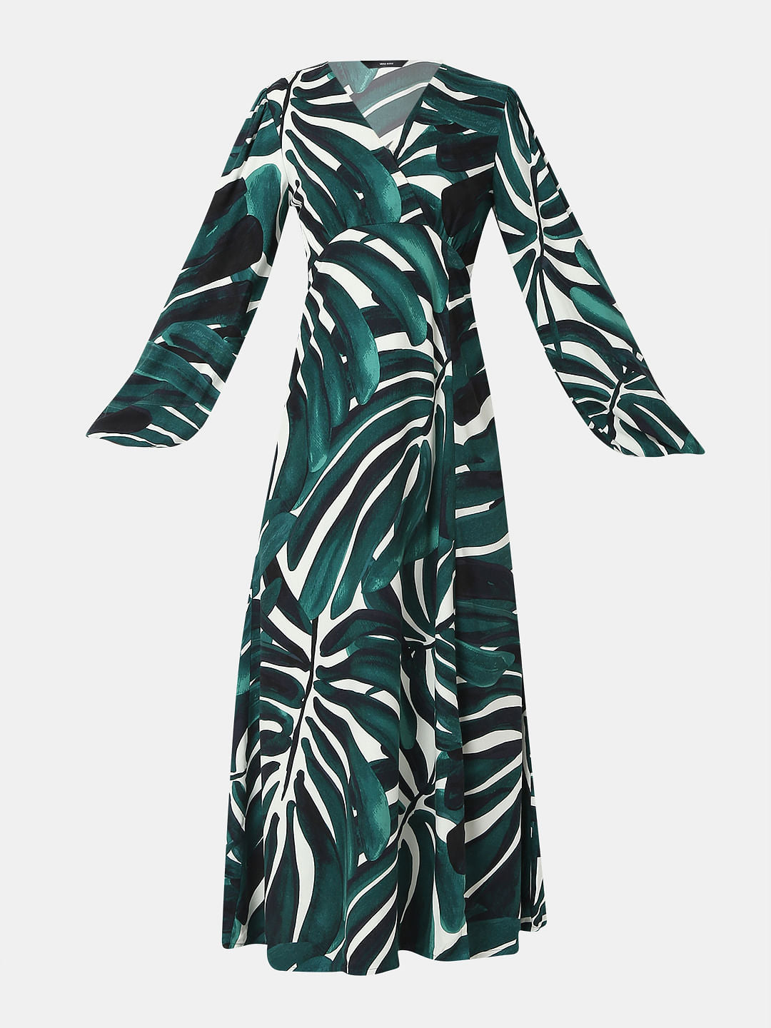Green Abstract Print Dress