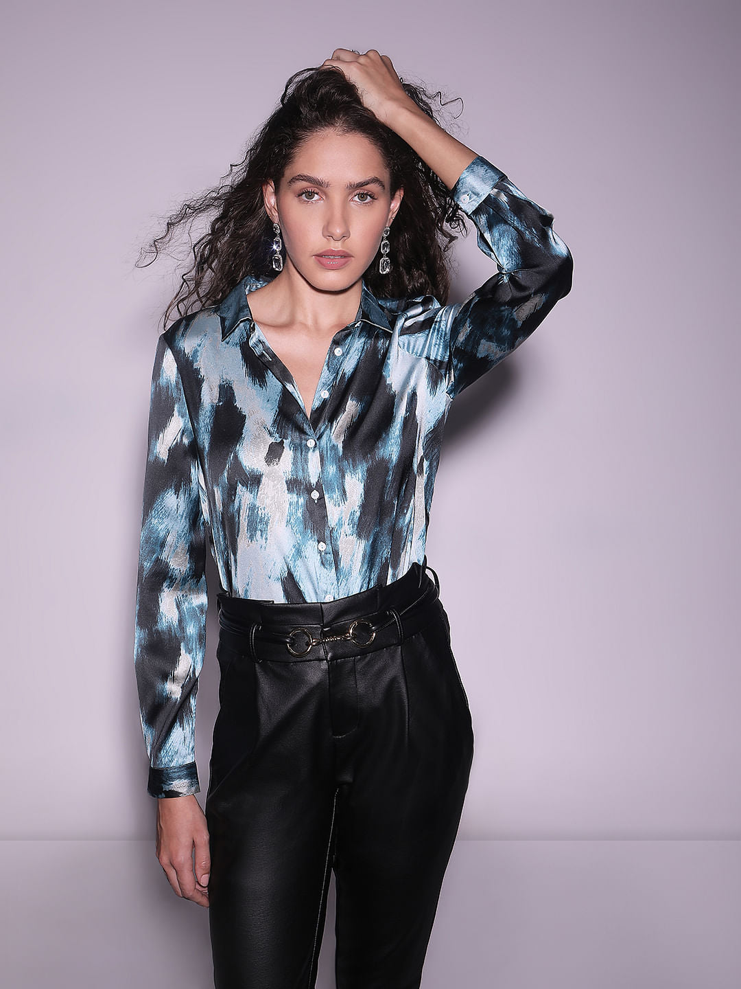 Blue Abstract Print Shirt