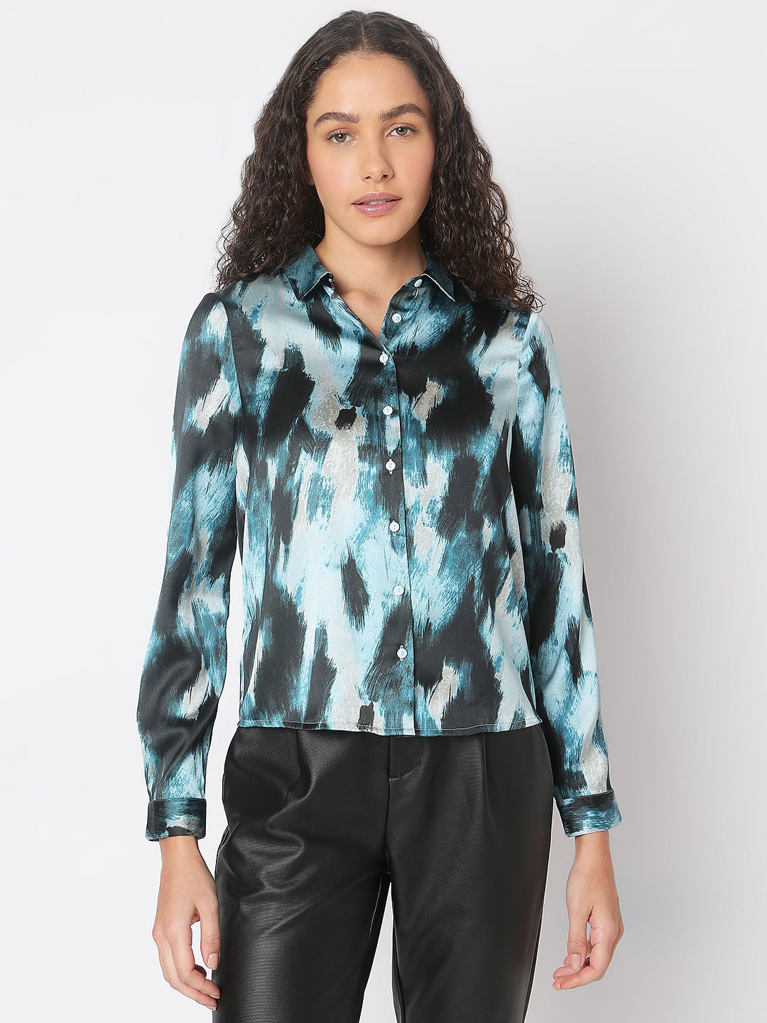 Blue Abstract Print Shirt