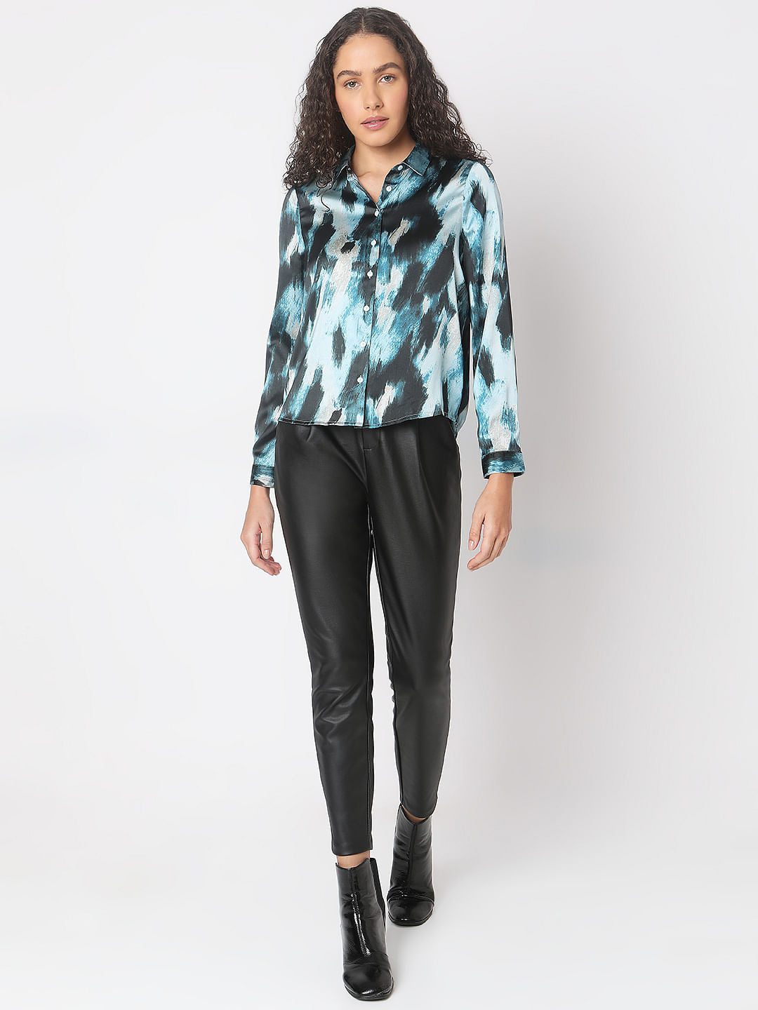 Blue Abstract Print Shirt