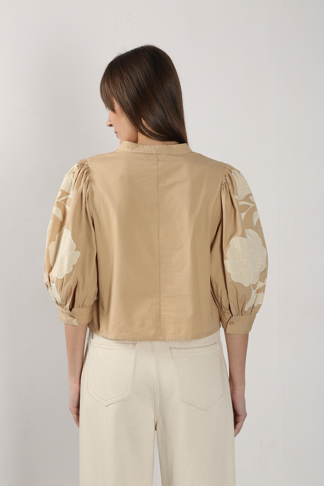 Vero Moda Beige V Neck Cotton Top