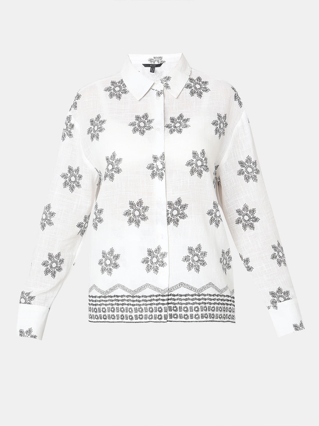 White Printed Cotton Shirt