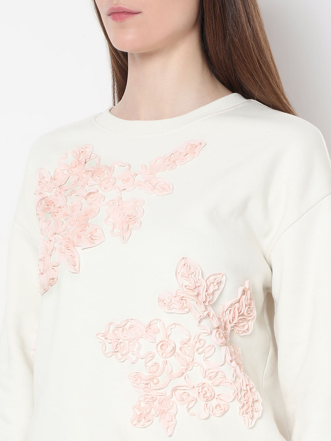 White Floral Co-Ord Set Sweatshirt