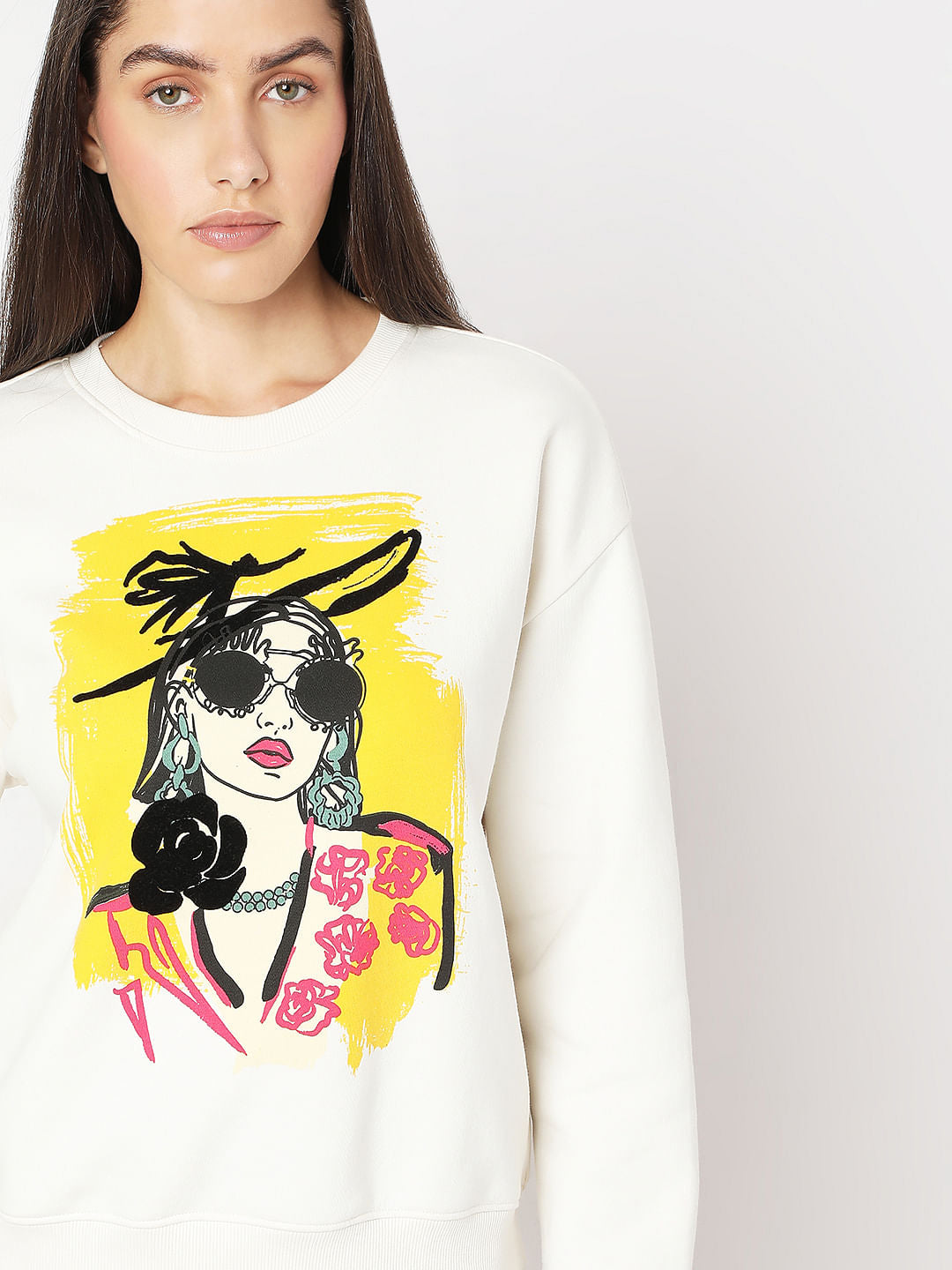 White Printed Sweatshirt