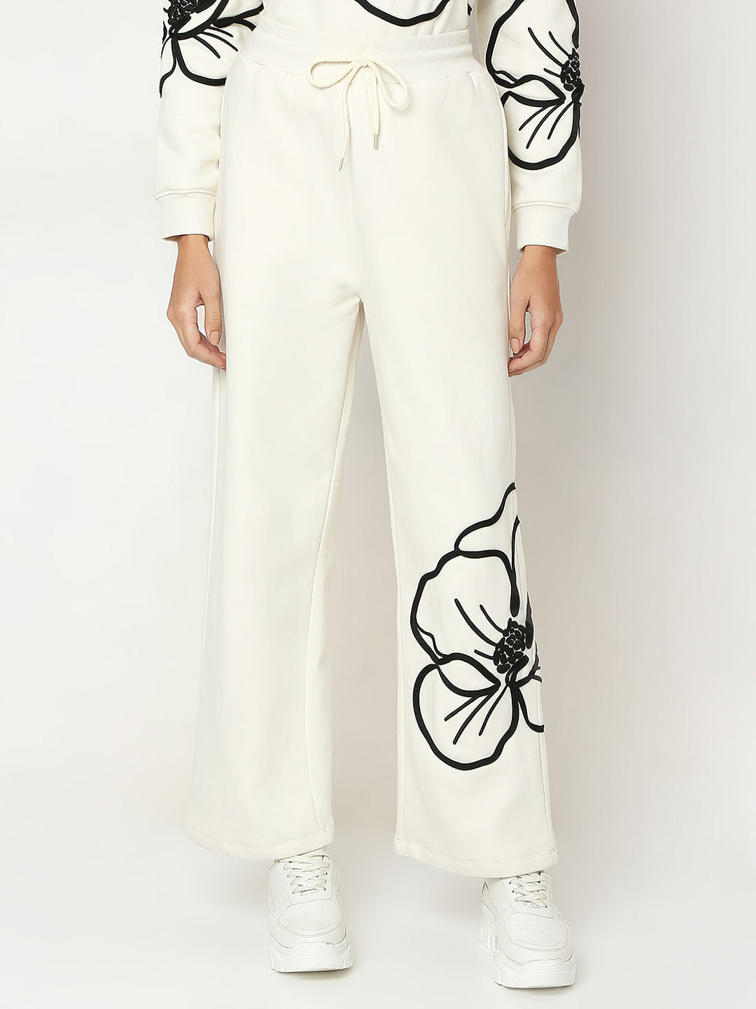 White Floral Co-Ord Set Sweatpants