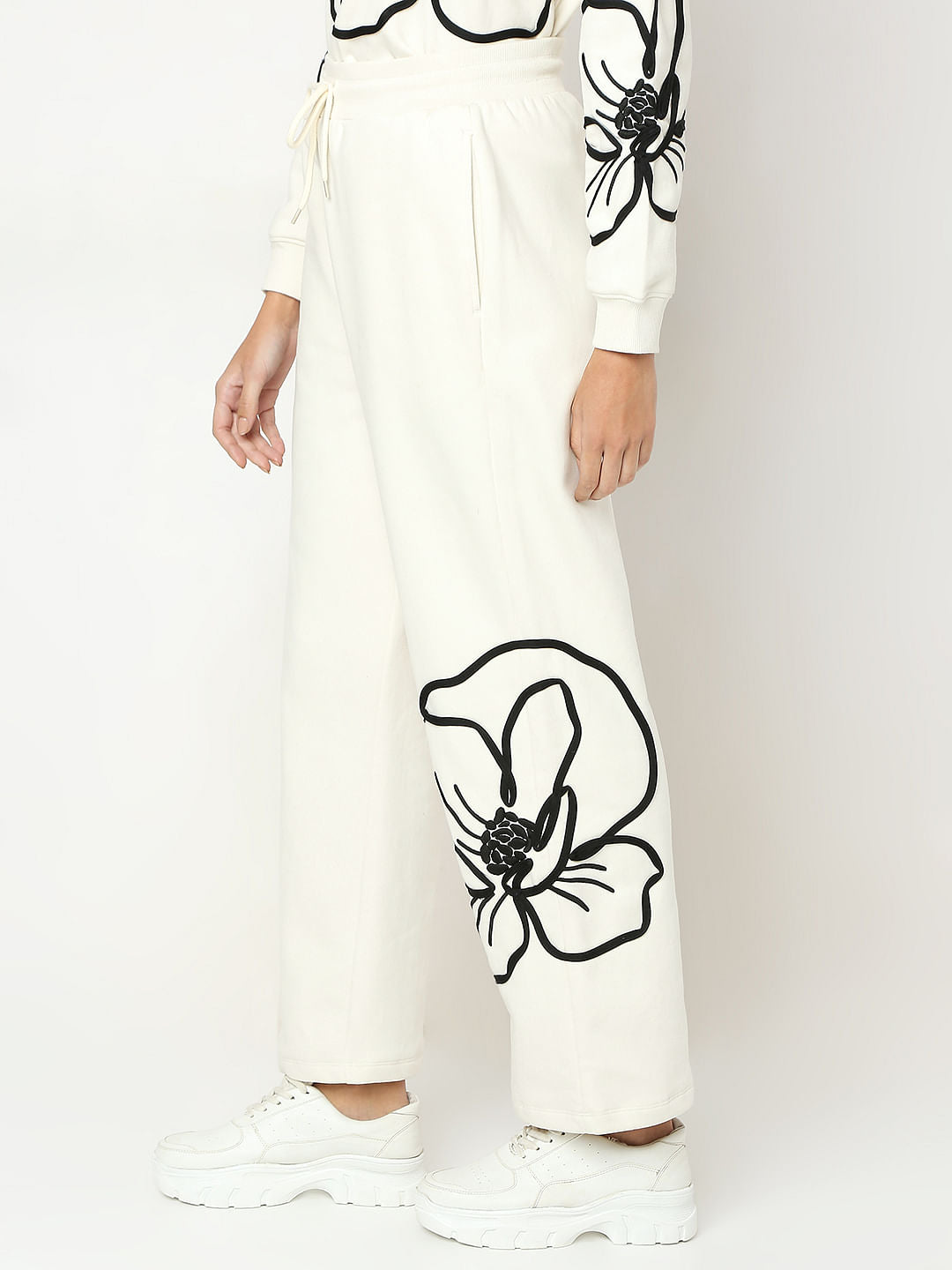 White Floral Co-Ord Set Sweatpants