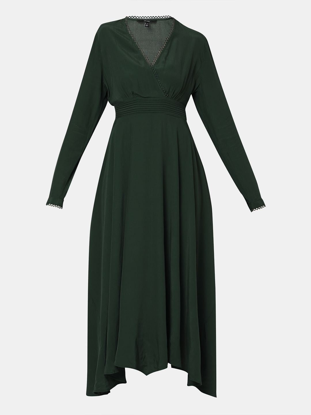 Dark Green V-Neck Maxi Dress