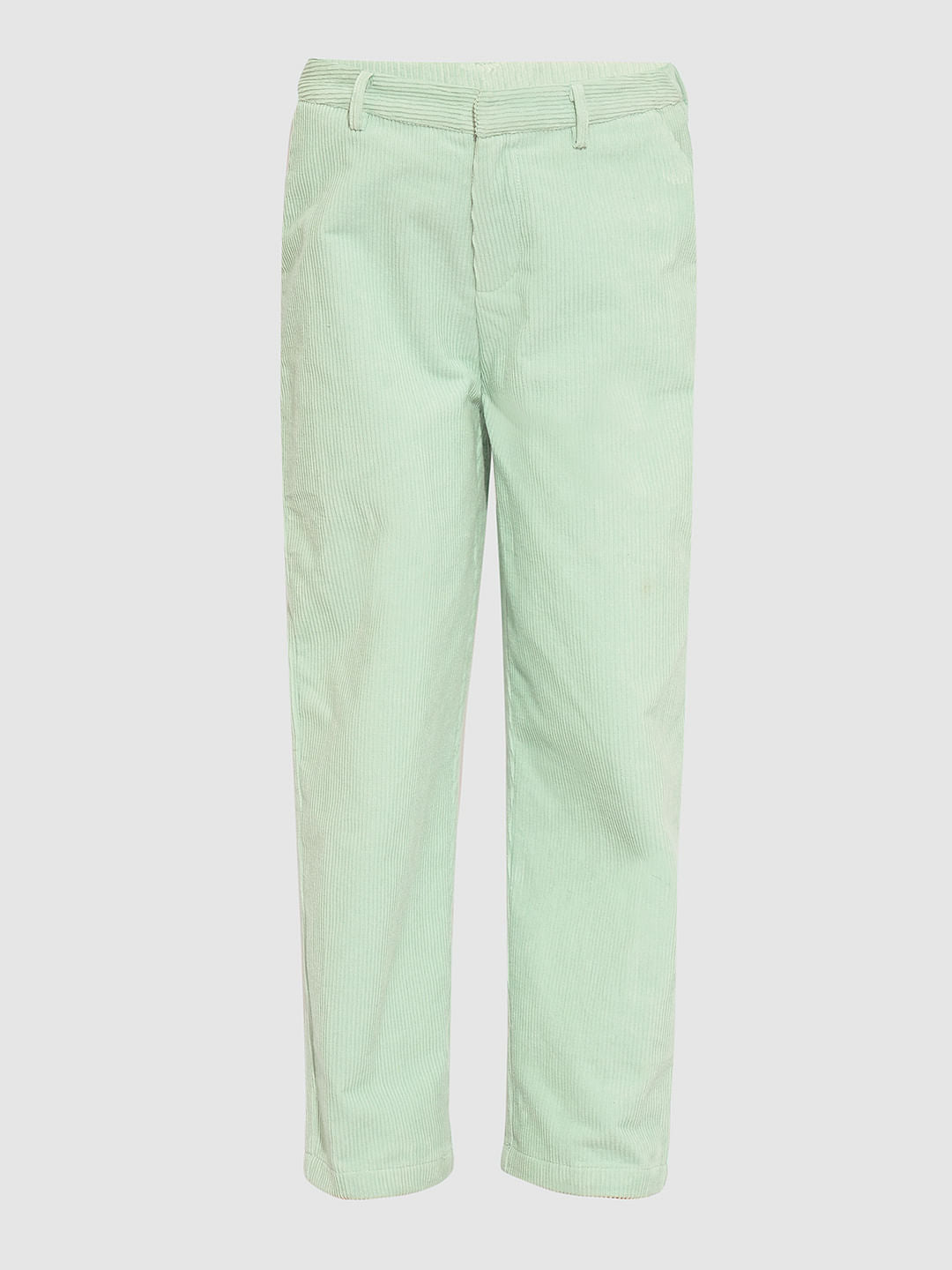 Girls Light Green Corduory Co-Ord Set Pant