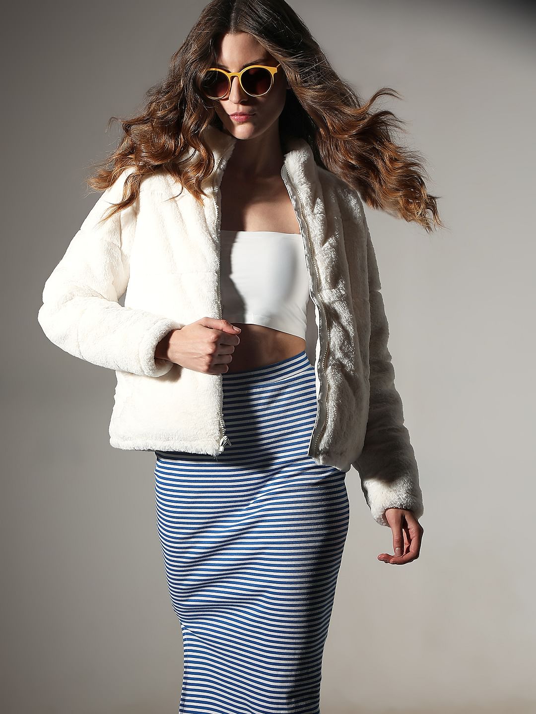 Off-White Faux Fur Jacket